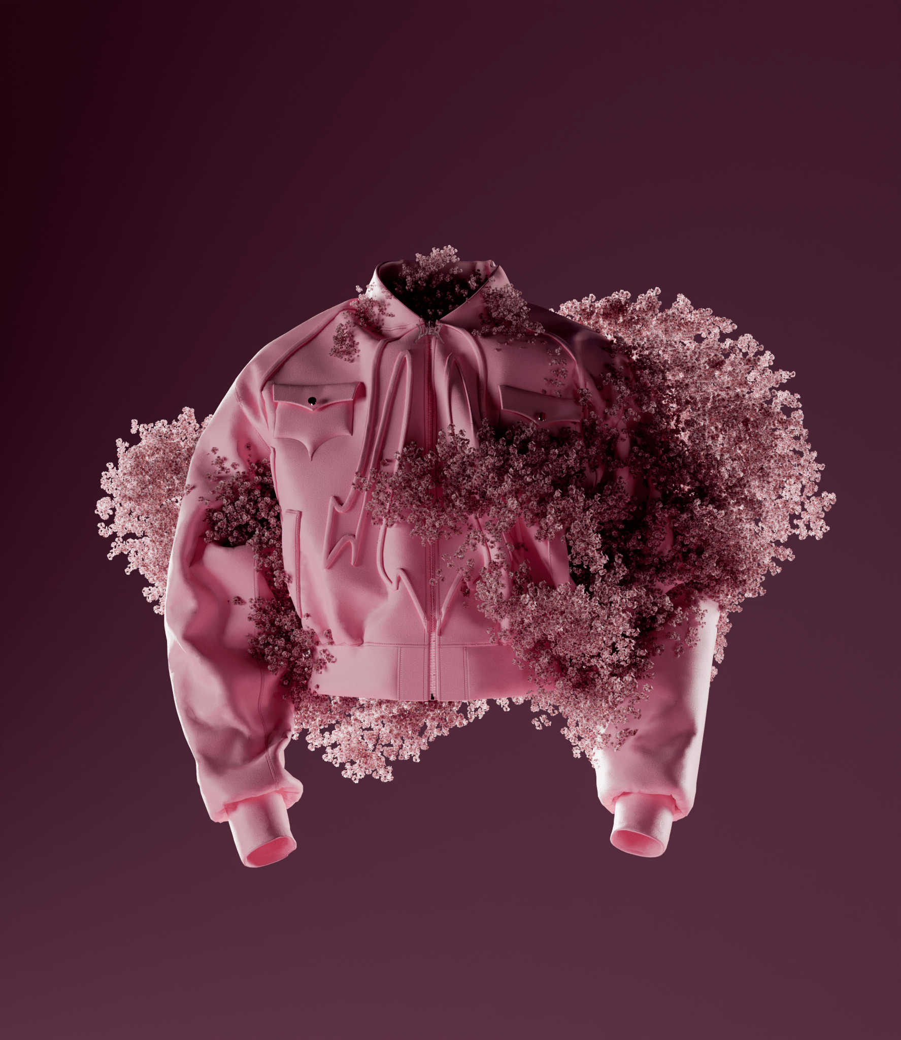 PINK SAKURA LEATHER JACKET (LIÉR EDITION)