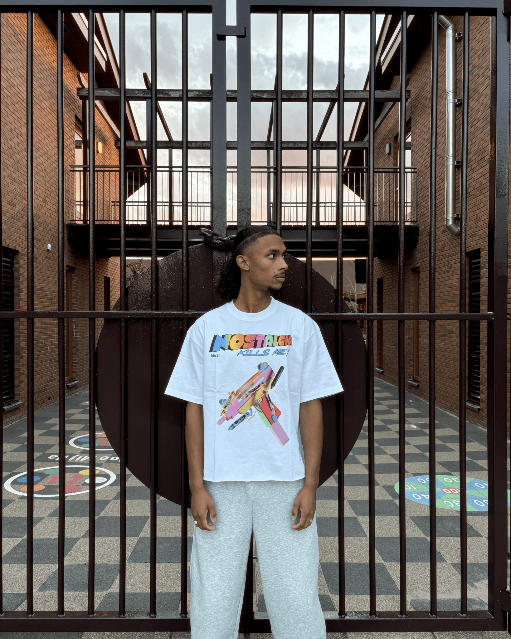 ANONE 'NOSTALGIA KILLS ME' BOXY CROPPED T-SHIRT IN WHITE
